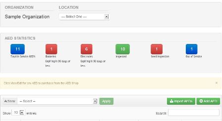 Search options for AEDs