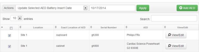 Update multiple AEDs